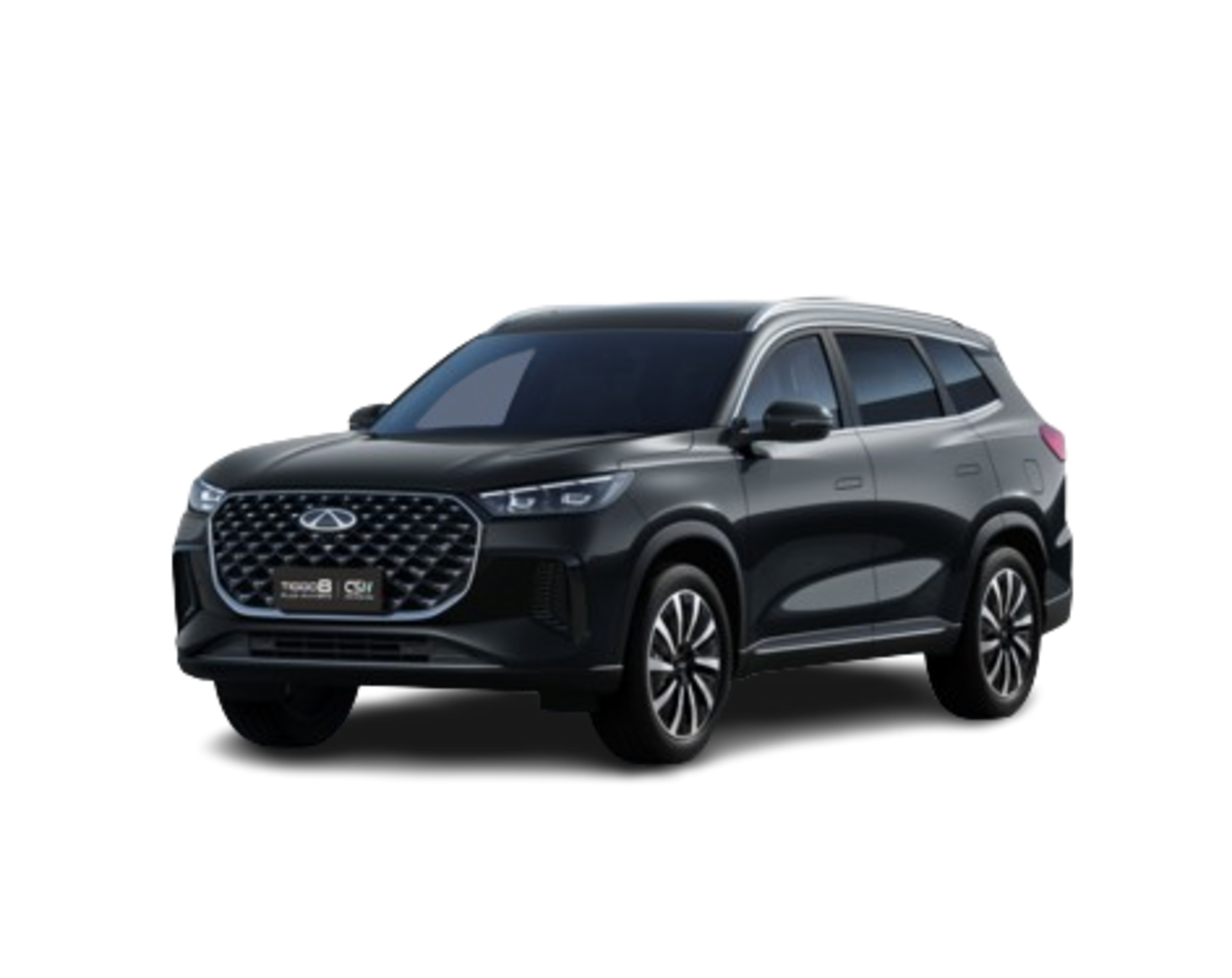 CHERY TIGGO 8 PHEV – czarny SUV hybrydowy plug-in z trzema rzędami siedzeń